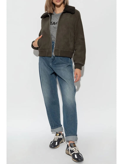 Shearling-Collar Jacket