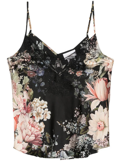 Lace-Trim V-Neck Top
