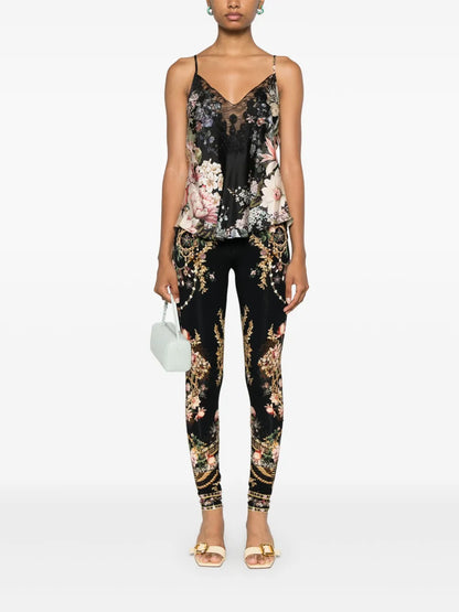 Lace-Trim V-Neck Top