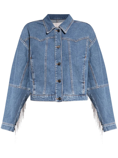 Crystal Fringe Denim Jacket