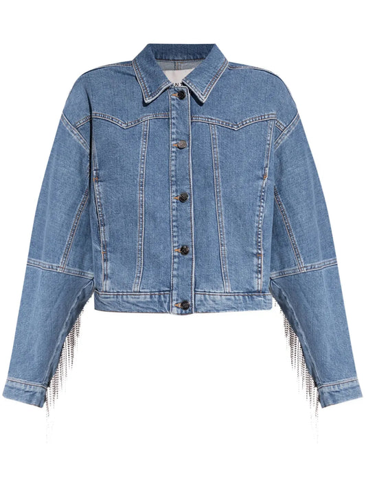 Crystal Fringe Denim Jacket