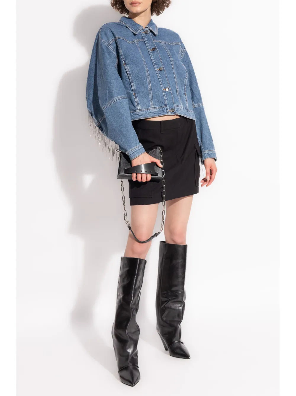 Crystal Fringe Denim Jacket