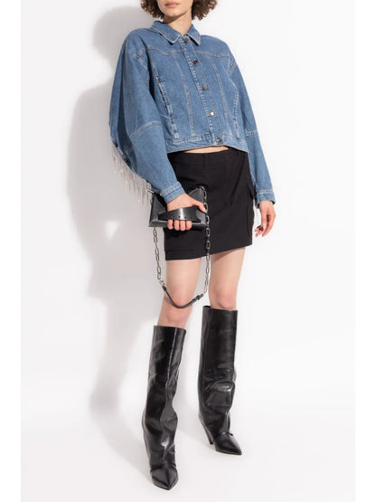 Crystal Fringe Denim Jacket