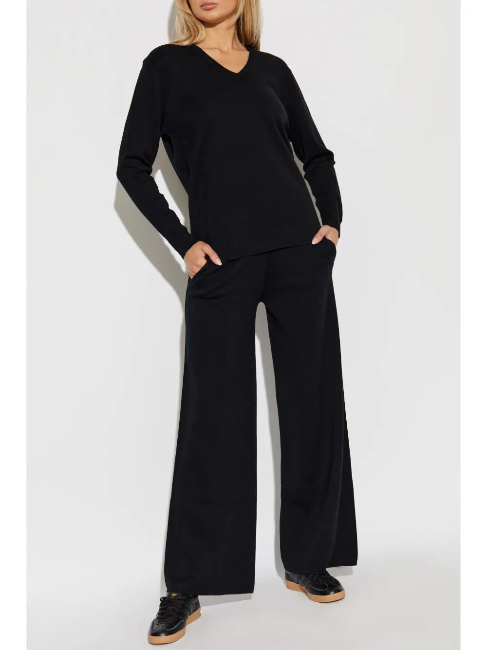 V-Neck Wool Knit Top