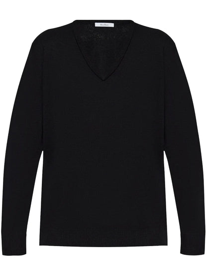V-Neck Wool Knit Top