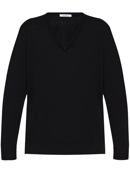 V-Neck Wool Knit Top