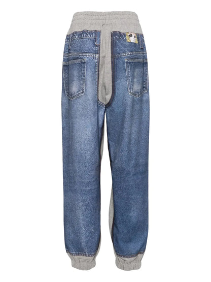 Denim-Printed Sweatpants