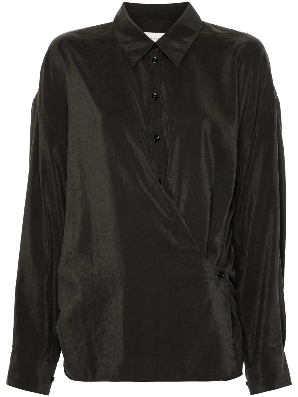 Twisted Straight-Collar Shirt