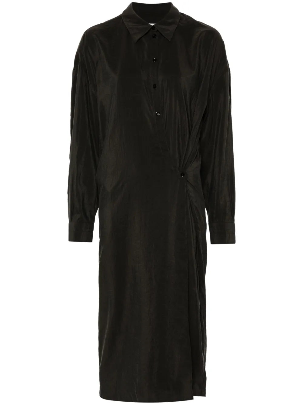 Twisted Straight-Collar Dress