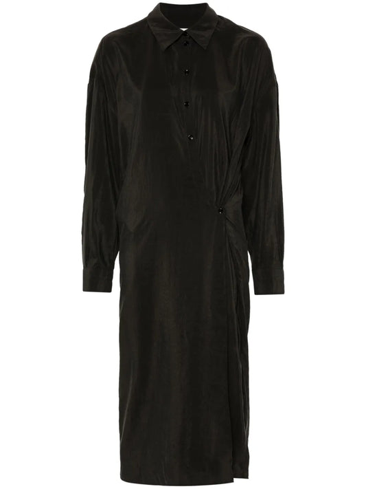 Twisted Straight-Collar Dress