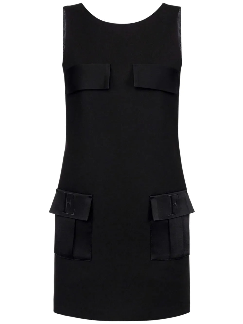 Pocket-Detail Boxy Crêpe Mini Dress