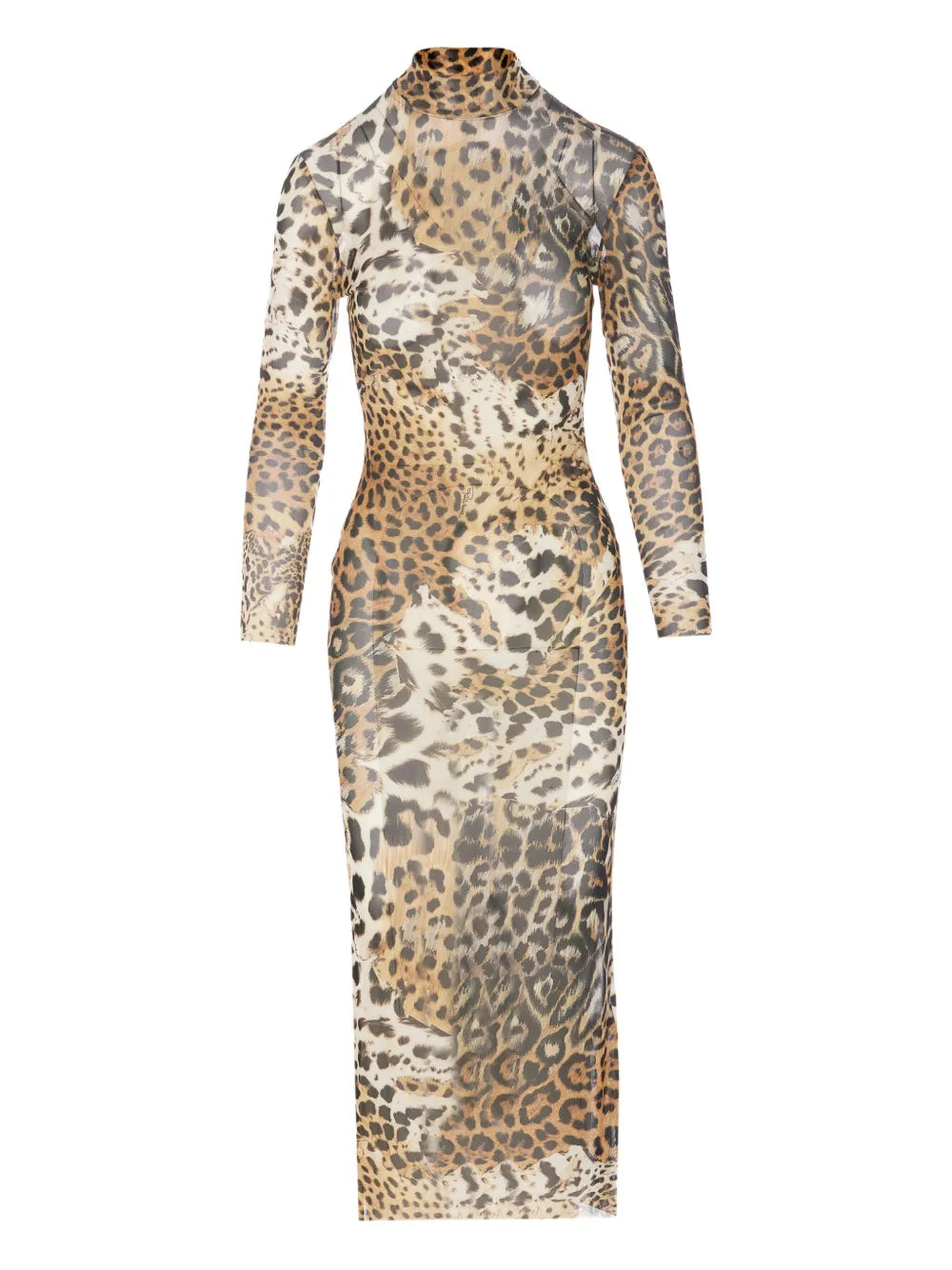 Leopard-Print Midi Dress