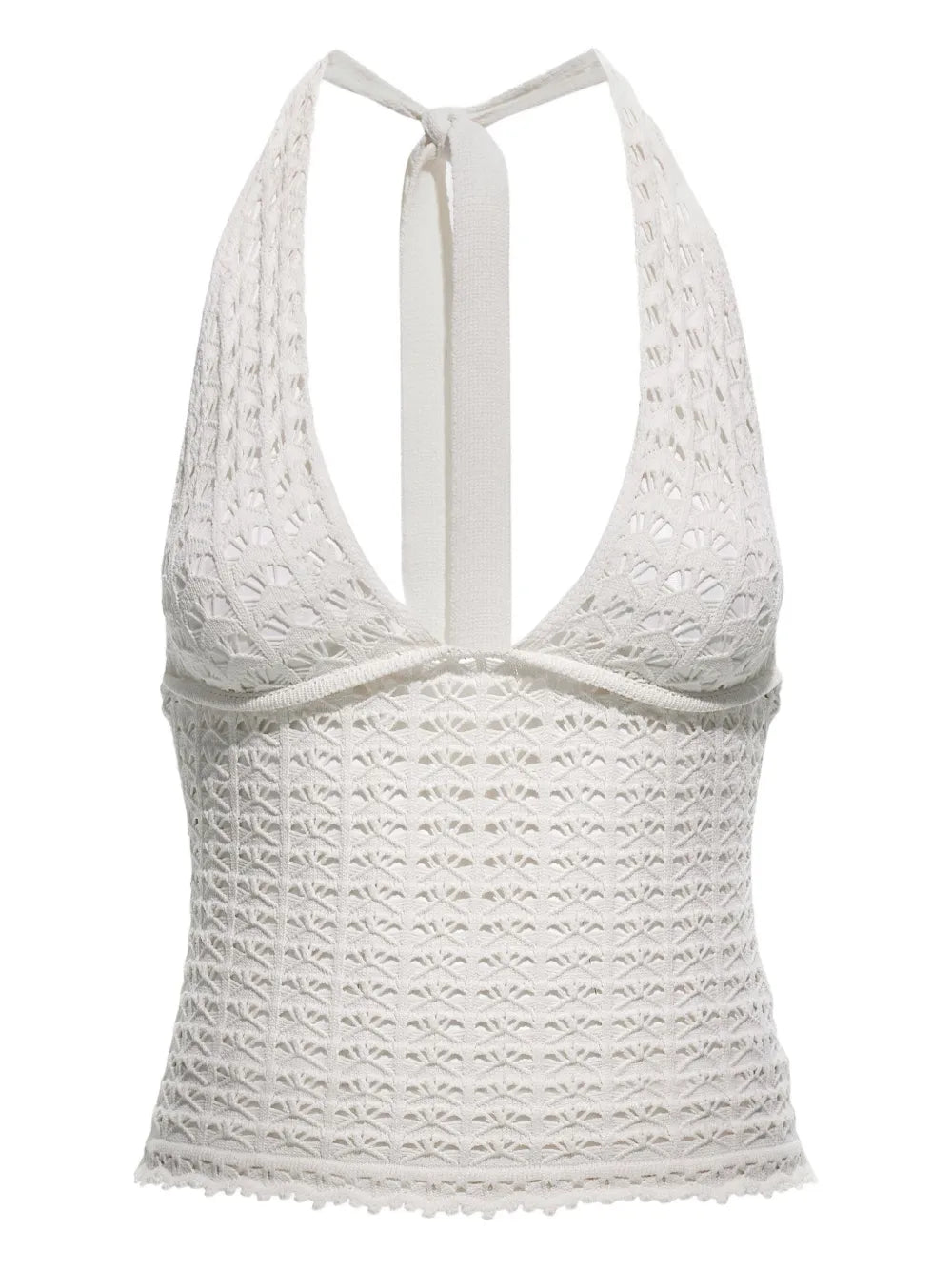 Halterneck Crochet-Knit Top