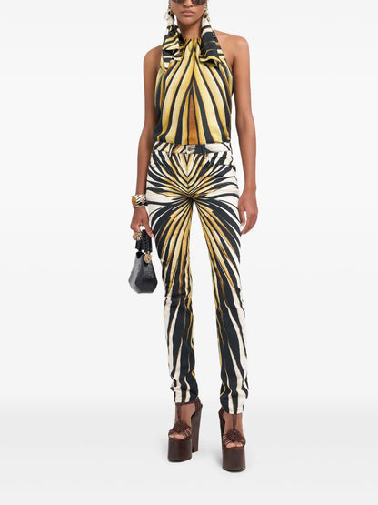 Ray Of Gold Print Skinny Trousers