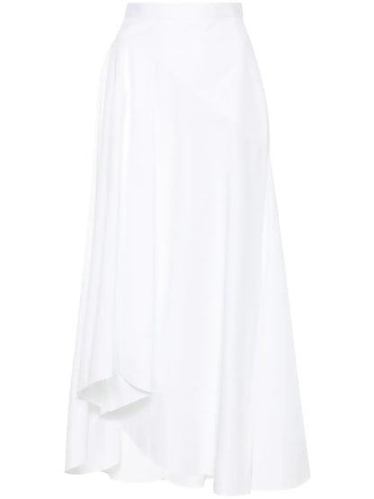 Asymmetric Flared Midi Skirt