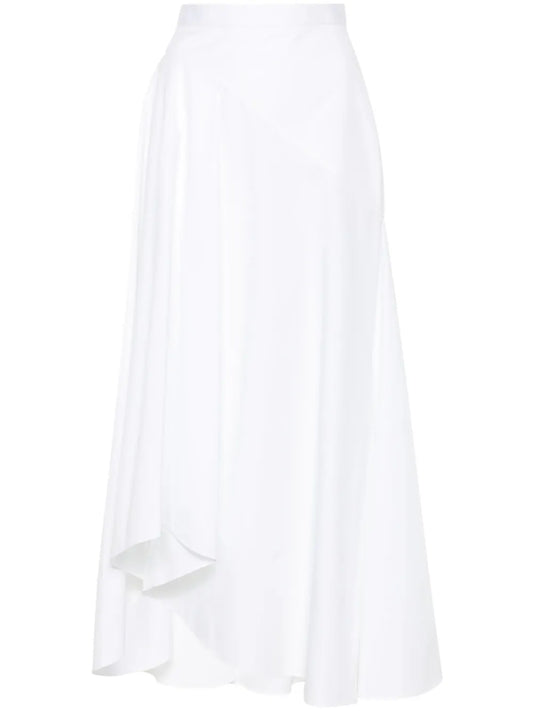 Asymmetric Flared Midi Skirt