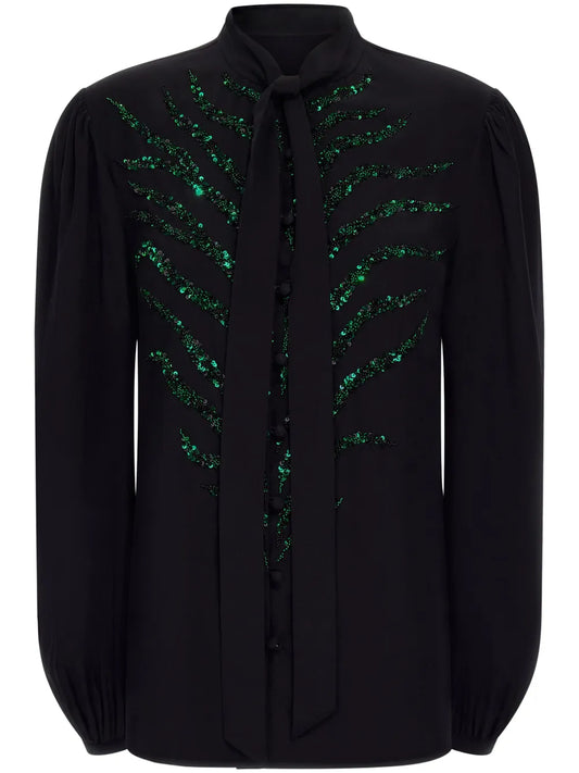 Sequin-Embellished Blouse
