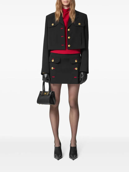 Medusa Head-Button Mini Skirt