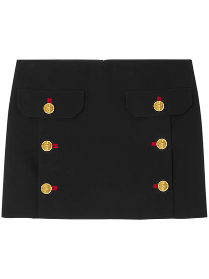 Medusa Head-Button Mini Skirt