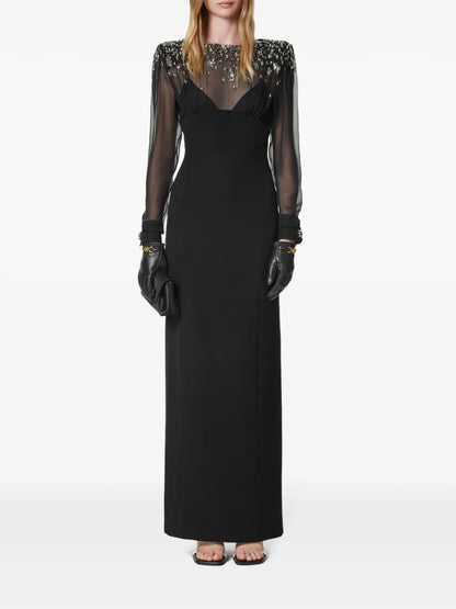Crystal-Embellished Maxi Dress