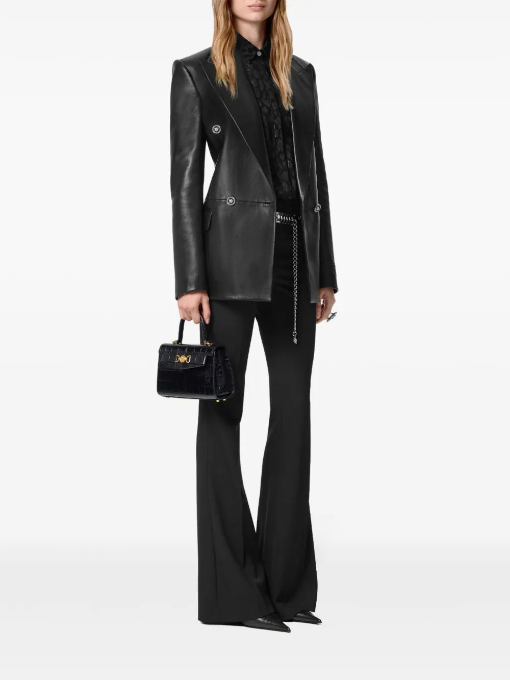 Leopard-Jacquard Satin Shirt