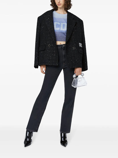 Choker Rhinestone-Embellished Jeans