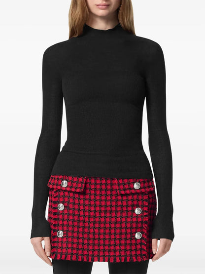 Wool Ribbed-Knit Top