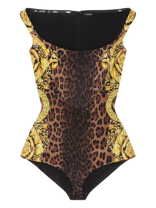 Wild Barocco Silk Bodysuit