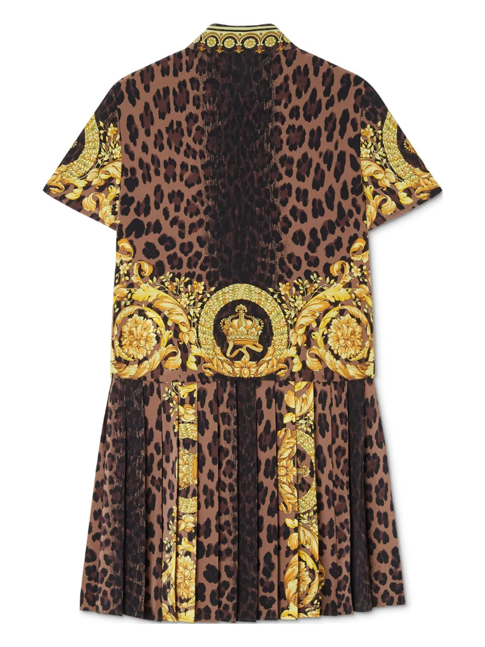 Wild Barocco-Print Lavallière Mini Dress