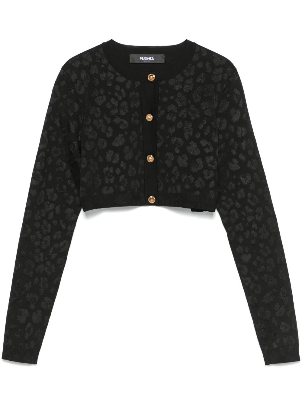 Leopard-Pattern Lurex Cardigan
