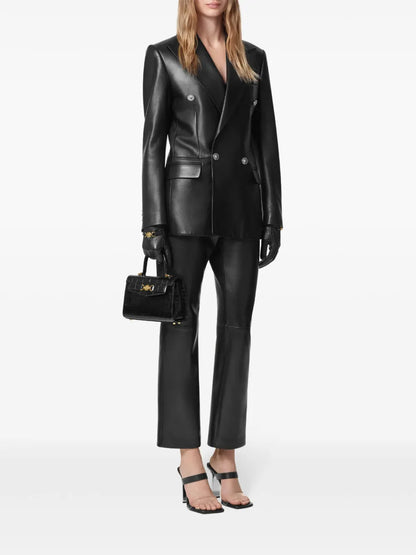 Leather Straight Trousers