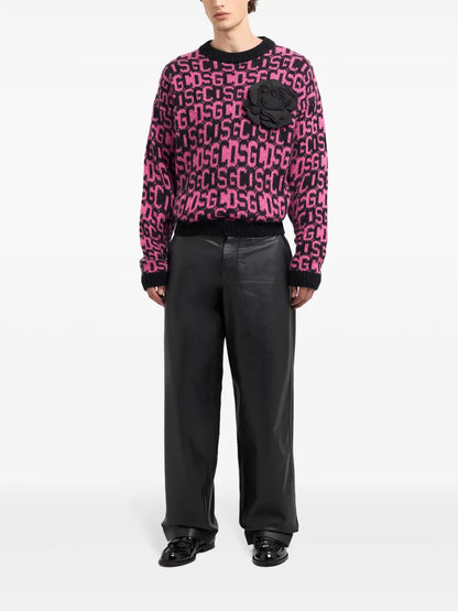 Intarsia-Knit Logo Jumper
