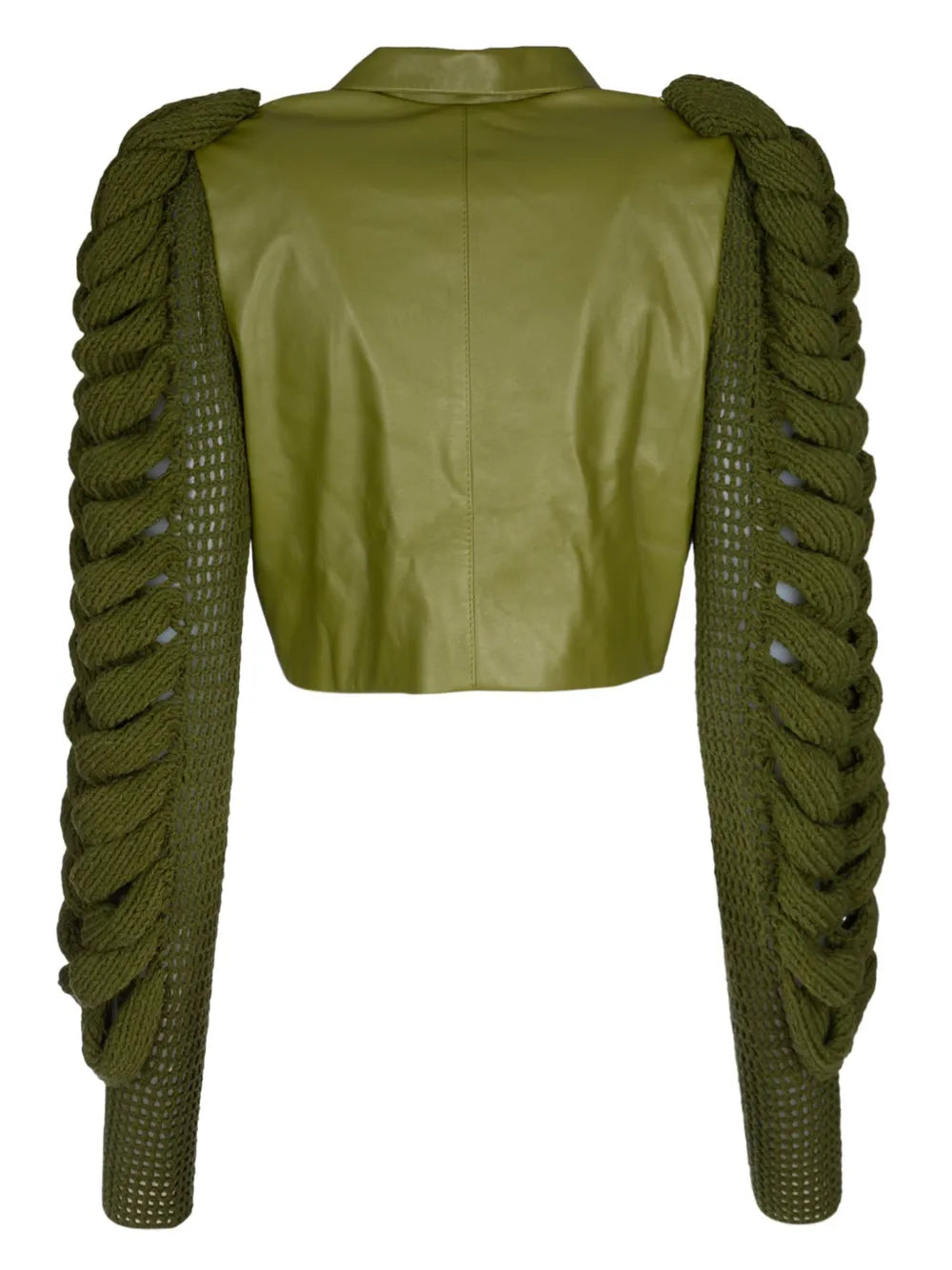 Knitted-Sleeve Jacket