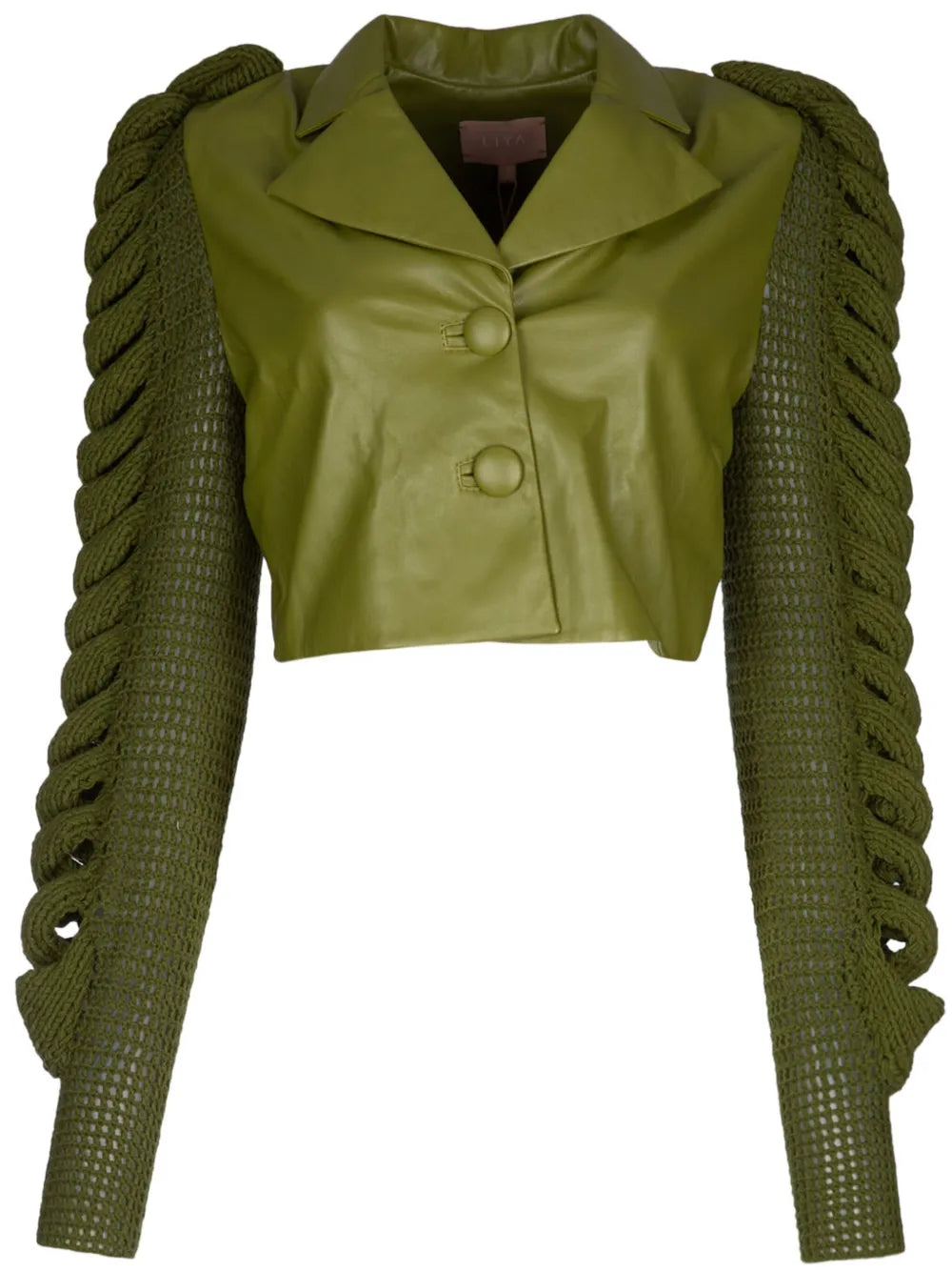 Knitted-Sleeve Jacket