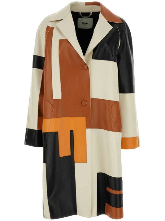 Geometric-Print Overcoat