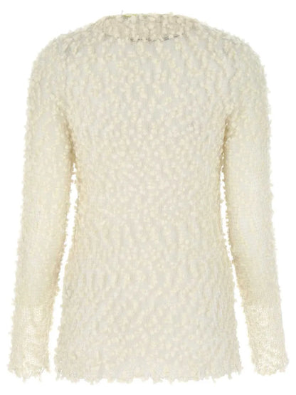 Crew-Neck Long-Sleeve Mesh Top