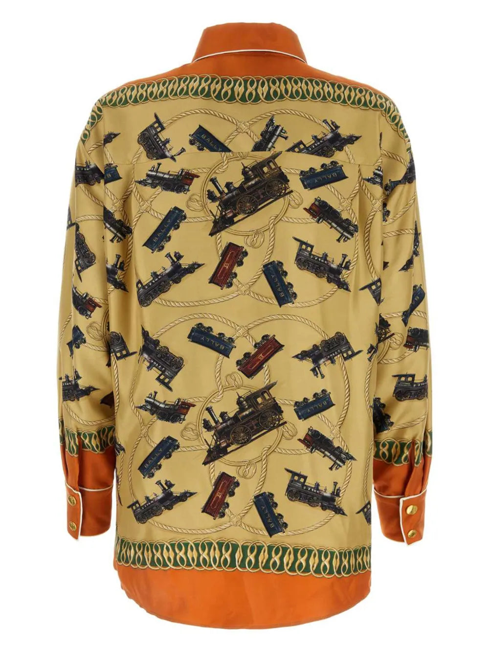 Graphic-Print Oversized Silk Shirt