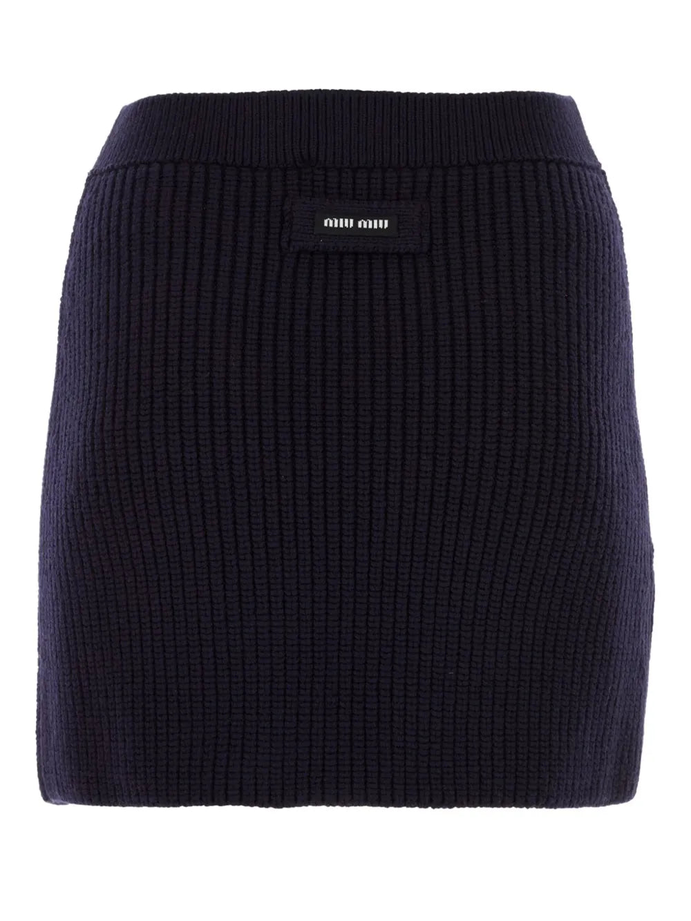 Ribbed-Knit Wool Miniskirt