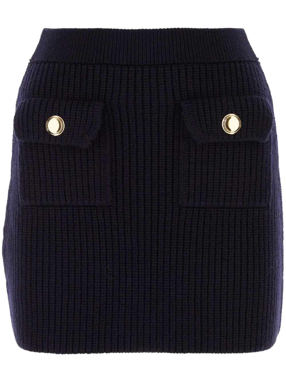 Ribbed-Knit Wool Miniskirt