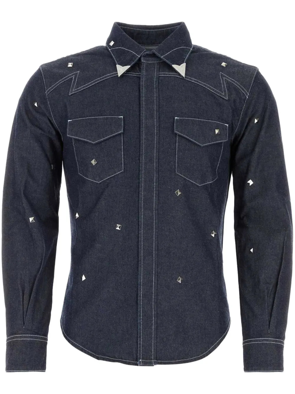 Stud Detailed Denim Shirt