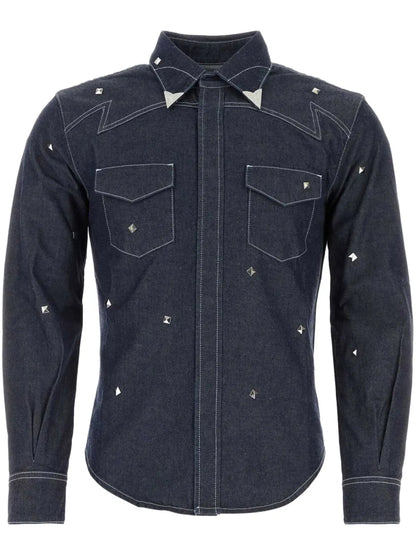 Stud Detailed Denim Shirt