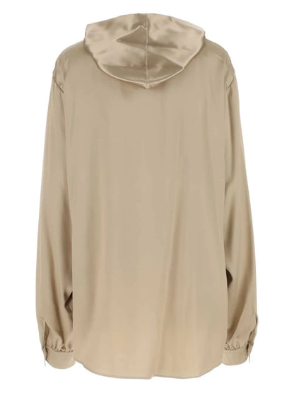 Satin Hooded Shirt