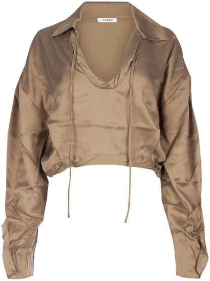 Spread-Collar Blouse