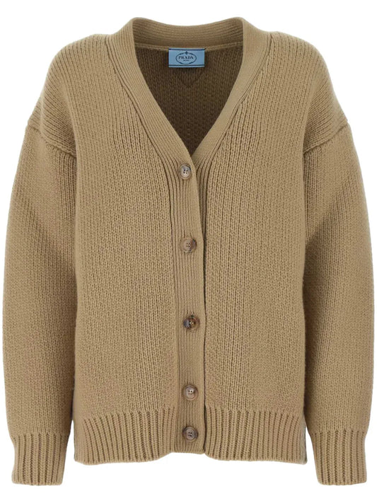 Triangle-Logo Oversized Cardigan