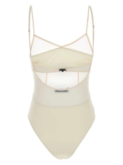 Tulle V-Neck Swimsuit