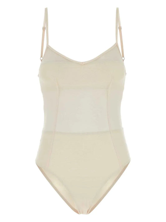 Tulle V-Neck Swimsuit
