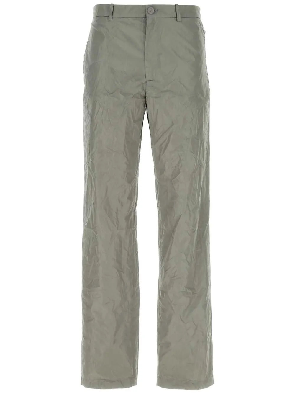 Crinkled Straight-Leg Trousers