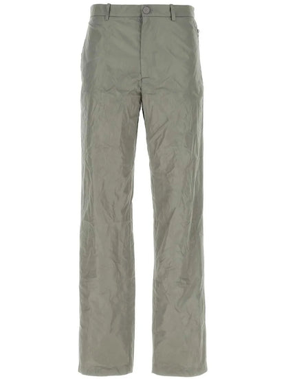 Crinkled Straight-Leg Trousers