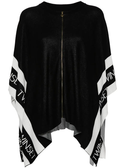 Logo-Jacquard Poncho