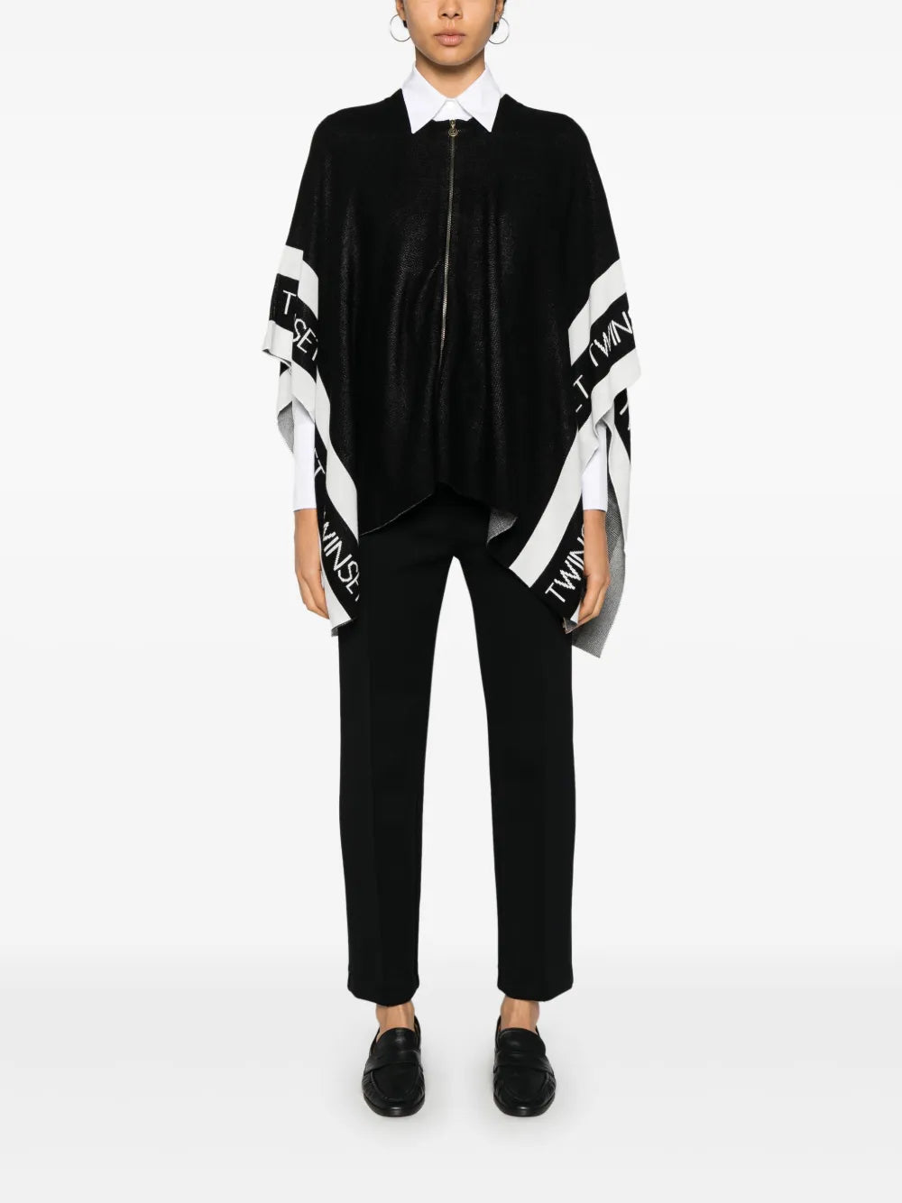Logo-Jacquard Poncho